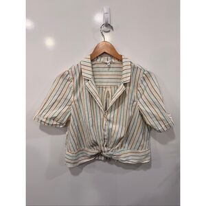 BCBGeneration Striped‎ Twist Front Top Medium